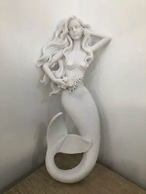 Mermaid Wall Plaque White Resin Glitter • $50