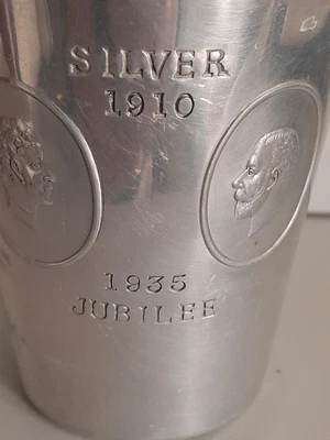£5 • Buy Silvertone 1935 Silver Jubilee  George V Tin Beaker