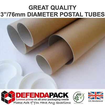 3  Wide Diameter STRONG Poster POSTAL TUBES Posting Artwork From 8  To 65  Long  • £13.82