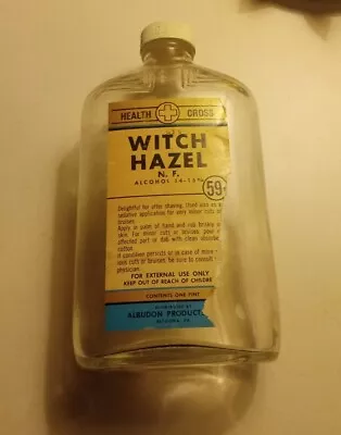 Vintage Health Cross Witch Hazel Bottle 1 Pint 59¢ • $20