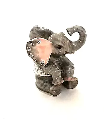 Hungry Elephant Pewter Bejeweled Hinged Miniature Trinket Box Kingspoint  • $22.95