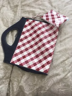 Ollie & Nic Gingham Tote Bag With Matching Purse And Denim Trim • £7.99