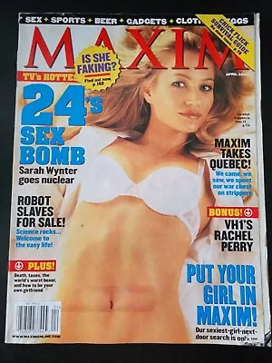 Maxim Magazine April 2003 Sarah Wynter Cover Rachel Perry B28:1726 • $8.95