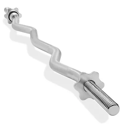 1  Standard Weightlifting Barbell - Threaded EZ Curl Bar With Star Collars • $41.99