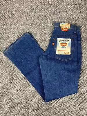 Vintage Rinsed Levi’s Student Bell Bottom Jeans Size 26x30 Orange Tab NOS • $95