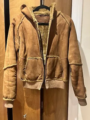 UGG Genuine Leather Bomber Jacket Tan Women’s L • $52