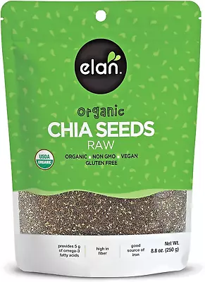 Elan Organic Chia Seeds Non-GMO Vegan Gluten-Free  8.8 Oz • $5.60