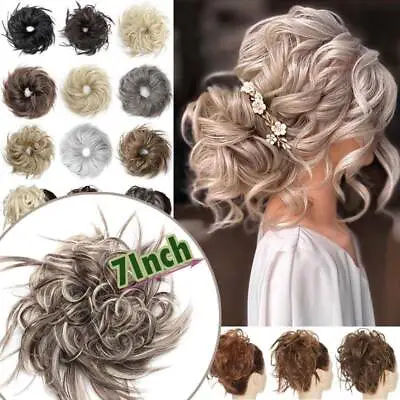 £9.29 • Buy Curly Messy Bun Hair Piece Scrunchie THICK Natural Hair Extensions Real As Human