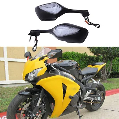 FOR 2008-2012 Honda CBR1000RR CBR1000 RR Rearview Side Mirrors LED Turn Signals • $44.25