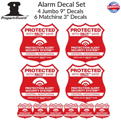 4 Big 9  Security System UV Decals & 6 Alarm Stickers UV Outdoor  Home Business • $11.95