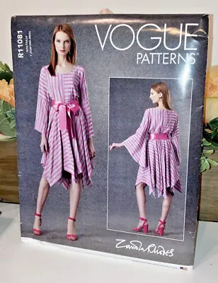 Vogue R11081 ZANDRA RHODES Handkerchief Hem Dress W Belt Sz 4-26 UNCUT V1796 • $11.84