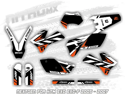 NitroMX Graphic Kit For KTM EXC EXC-F 125 250 300 450 525 2005 2006 2007 Enduro • $159.90