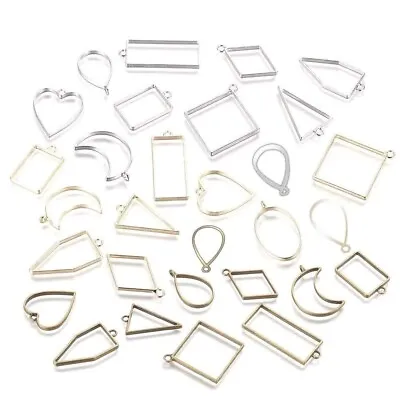 £8.50 • Buy 30pcs Open Bezel Pendants Charms Resin Molds For Jewelry Findings DIY Frame