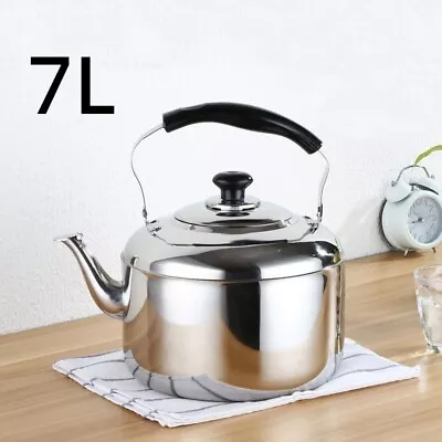 7L Stainless Steel Kettle Whistling Tea Kettle Coffee Kitchen Stovetop Induction • $43.49