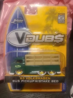 $12.50 • Buy Jada V Dubs 1963 Volkswagen Bus Pickup With Stake Bed In Package 2007 Green