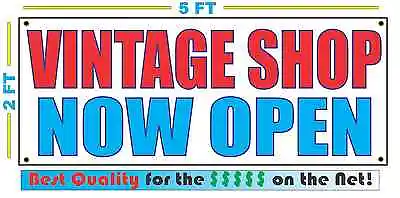 VINTAGE SHOP NOW OPEN Banner Sign NEW For Clothes Furniture Decor • $22.45