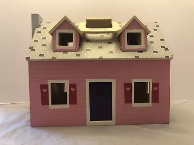 Melissa And Doug Fold And Go Wooden Doll House With Furniture 9 Pieces • $25