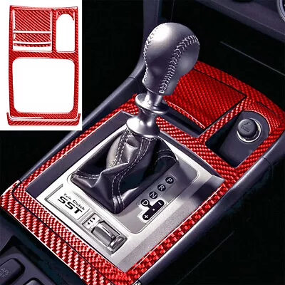 Red Carbon Fiber Ashtray Gear Shift Panel Trim For Mitsubishi Lancer GTS 2008-15 • $40.74