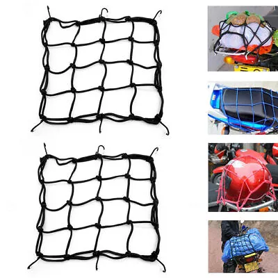 2 PC Motorcycle Cargo Bungee Net 15.8 X15.8  Retractable Elastic Rope Mess Strap • $7.76