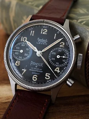 VINTAGE HANHART  STEVE MCQUEEN  FLYBACK 417 CHRONOGRAPH For PANDUX INDUSTRIES • $5200