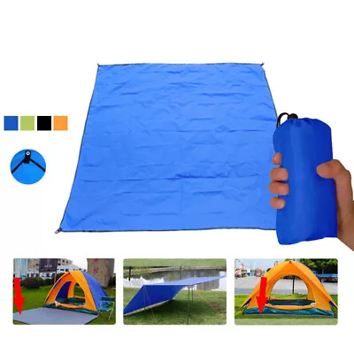 Waterproof Tent Tarp Rain Sun Shade Hammocks Shelter Camping/Picnic Awning Cover • £9.96