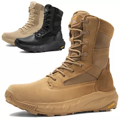 Mens Military Boots Tactical Boots 8 Inches Hiking Side Zipper Combat Boots • $69.99