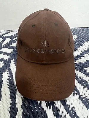 Vintage Baume Mercier Mens Brown Canvas Cap Hat Adjustable One Size • $150