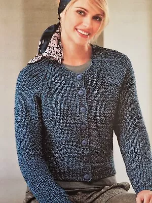 Knitting Pattern Lady's DK Raglan Cardigan  DK 28 - 46 ( 1013) • £1.95