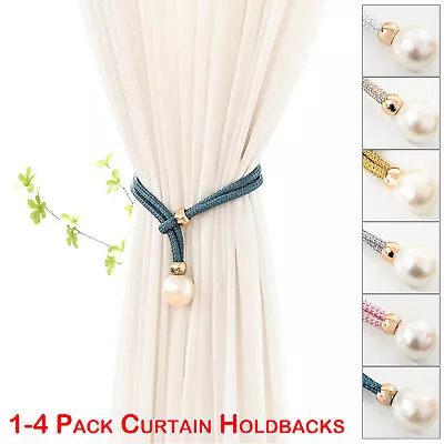 1-8X Strong Magnetic Curtain Tie Backs Buckle Clips Holdbacks Rope Tiebacks Home • £5.69