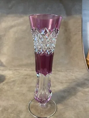 $21 • Buy Val St. Lambert Red Cut To Clear Cut Glass Vase