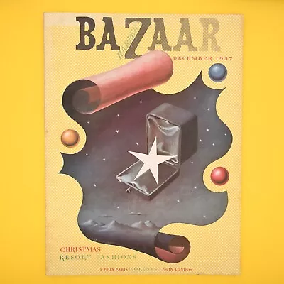 Vintage Harper's Bazaar Magazine | December 1937 | Christmas  Resort Fashions • $155