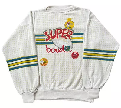 Vintage Denver Broncos 80's Super Bowl Crewneck Sweatshirt AOP Stars Lightweight • $39.99