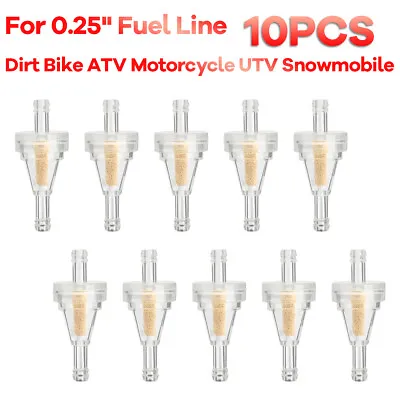 10pcs 1/4  Inline Gas Fuel Filter For Dirt Bike ATV UTV Snowmobile Motorcycle US • $8.99