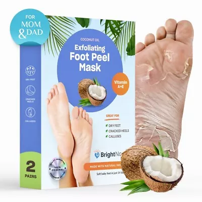 Exfoliating Coconut Foot Peel Mask 2 Pairs For Baby Soft Feet By Brightnour • $8.88