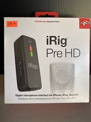 IK Multimedia IRig Pre HD High Definition Microphone Interface For IOS/MAC/PC • $71.24