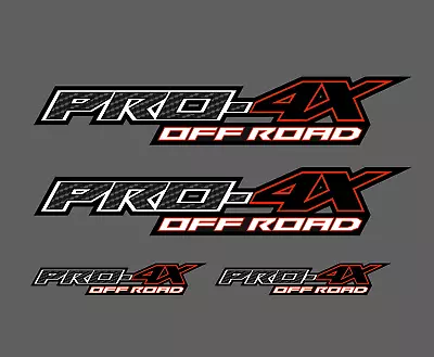 PRO-4X OFFROAD Carbon Fiber RED Nissan Titan Frontier 4x4 Decal Sticker Set • $16.99