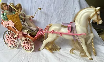 Barbie And Ken King And Queen With Horse Carriage  • $75