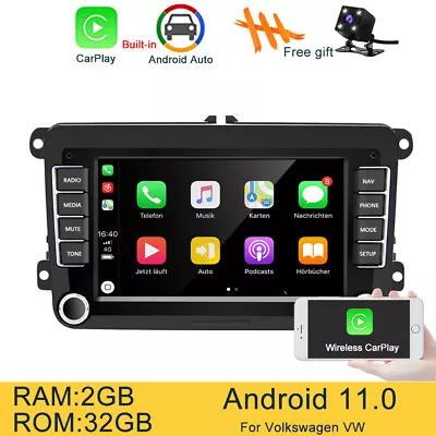 $119.99 • Buy Car Stereo Radio Carplay GPS Navi Player 2DIN For VW Jetta Golf Passat CC Altea