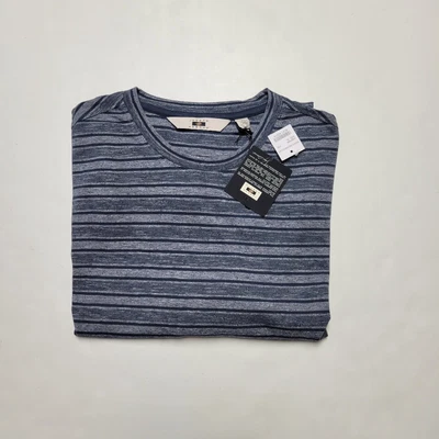 $36 • Buy JOSEPH ABBOUD SZ XL Blue Gray Striped Cotton & Modal Crew Neck Men's Sweater NWT
