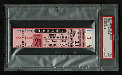 PSA 9 TORONTO TOROS At The EDMONTON OILERS 1975 Unused WHA Ticket • £166.24