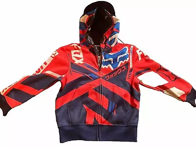 FOX Racing Hoodie Full Zip Mask Sweatshirt Fox Head Size Youth Small • $18.99