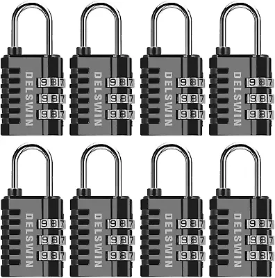 Combination Lock 3-Digit Small Padlock - 8Pcs Resettable Combo Lock For School G • $24.49