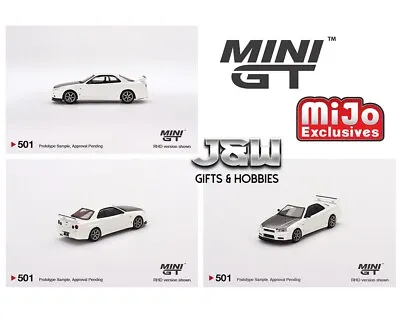 Mini GT Nissan Skyline GT-R R34 V-Spec II N1 White MGT00501 1/64 • $10.99