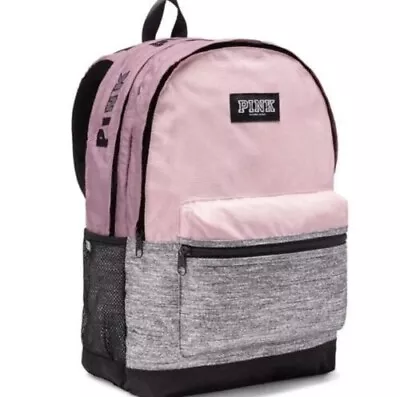 Victoria's Secret Pink Campus Backpack Gym School Tote Bag Full Size Smoky Rosey • $65.99