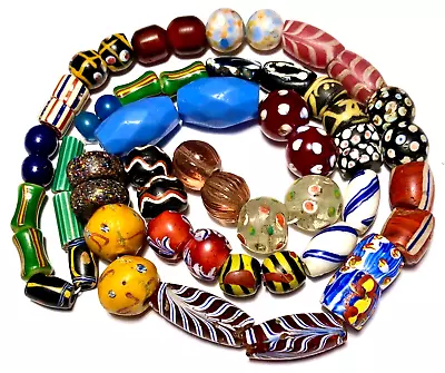 56 (28 Pairs) Antique Venetian Bohemian & Chinese Glass Beads African Trade • $275