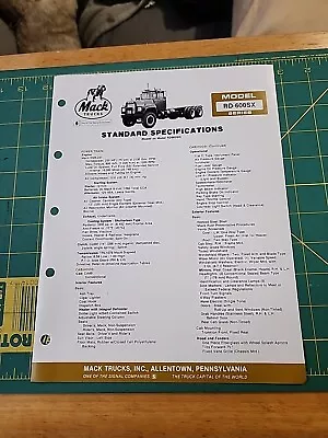 1981 Mack Trucks Brochure RD-600SX 6 Wheel Conventional Cab  • $10.58