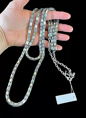 BRAND NEW Gray Toned Metal Tube Chain Layered Necklace 29 Inches • $12