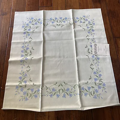 Blaklocka Vintage Swedish Embroidered Tablecloth Blue Tulip New With Tags • $49.90