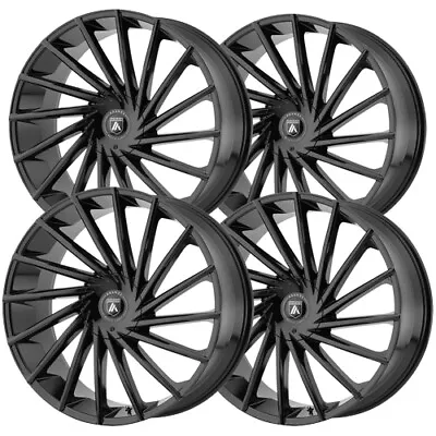 (4) Asanti ABL-18 Matar 20x8.5 5x112/5x120 +30 Gloss Black Wheels Rims 20  Inch • $1244