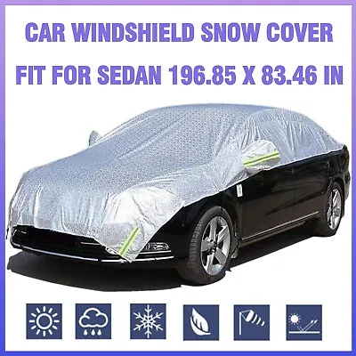 Car Windshield & Roof Snow Cover Thicken Winter Ice Frost Guard Half Car Cover • $33.99